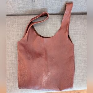 BAGGU - Brown Leather Shopper / Shoulder Bag